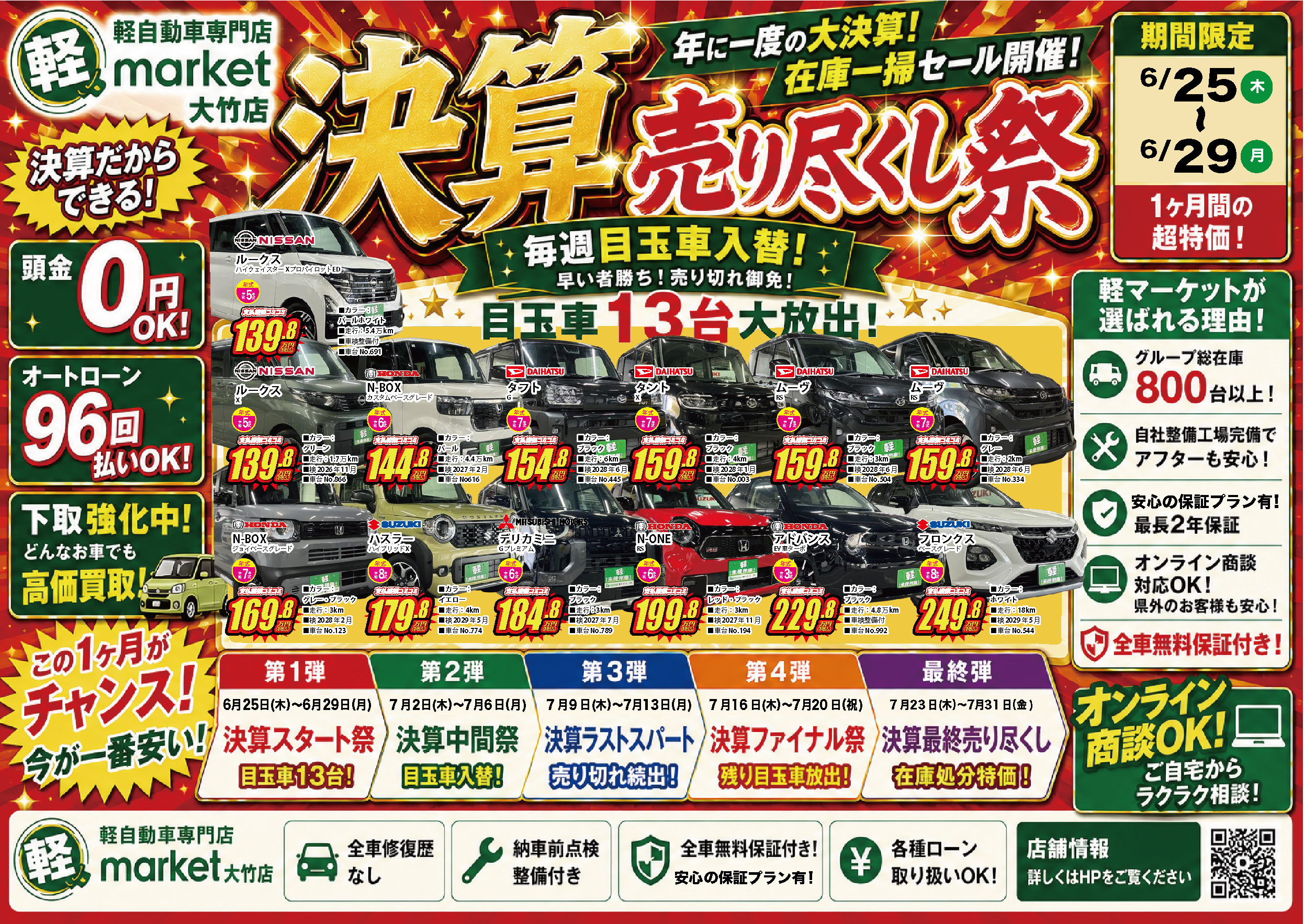 届出済未使用車・高年式の軽自動車｜軽マーケット 大竹店