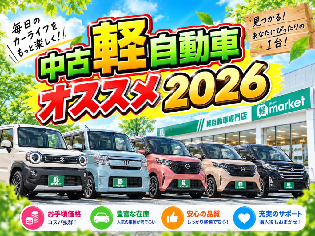 【2026年最新】中古軽自動車のおすすめ5選！失敗しない選び方と地域密着の車選びのアイキャッチ画像